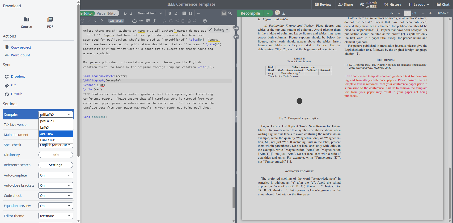 Overleaf 切换编译器